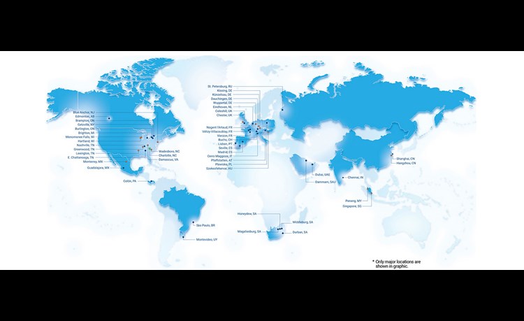 Columbus McKinnon Global Locations Map