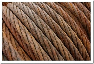 Rusty iron rope